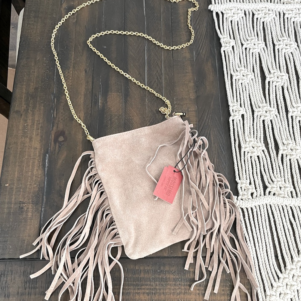 Boho fringe suede crossbody purse NEW